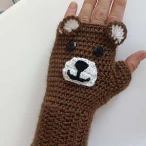 Mönster för virkade fingerlösa björnhandskar (PDF-mönster)
