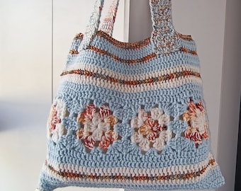 Crochet Granny Square Bag Pattern, Shoulder Bag (PDF Pattern)
