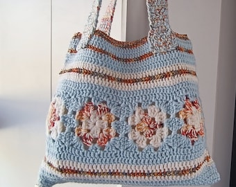 Granny Square Bag PDF Pattern, instant dowland handbag pattern, Crochet Bag Pattern, Crochet Shoulder Bag, Crochet Granny Squares Pattern