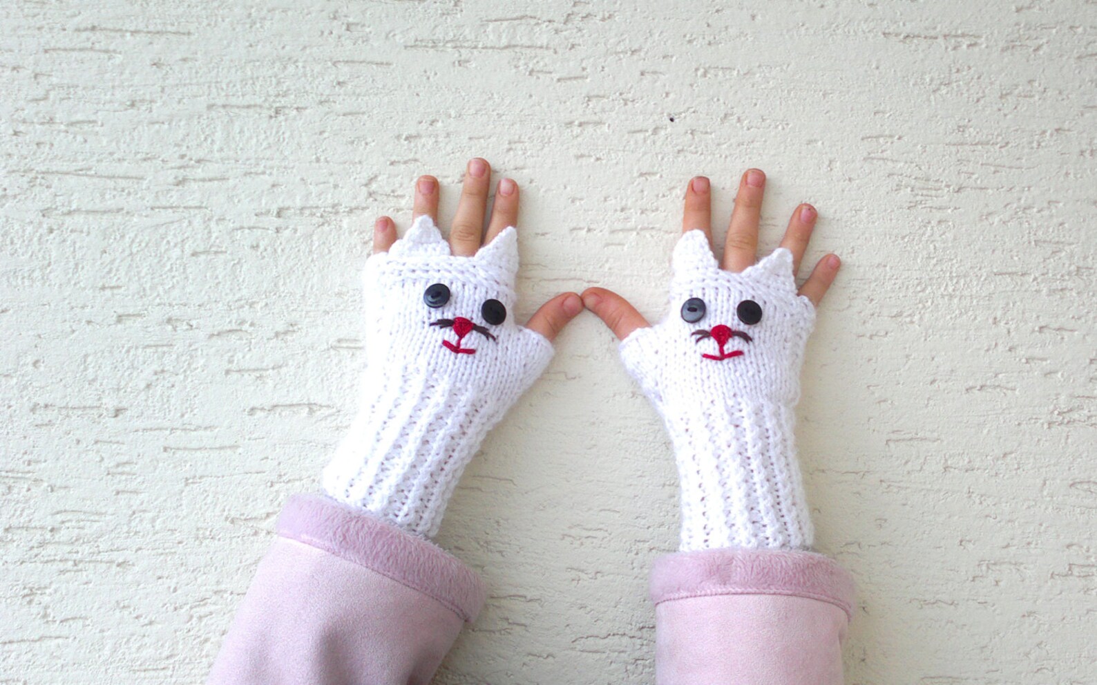 Knitted cat gloves Childrens mittens kids cat gloves Etsy