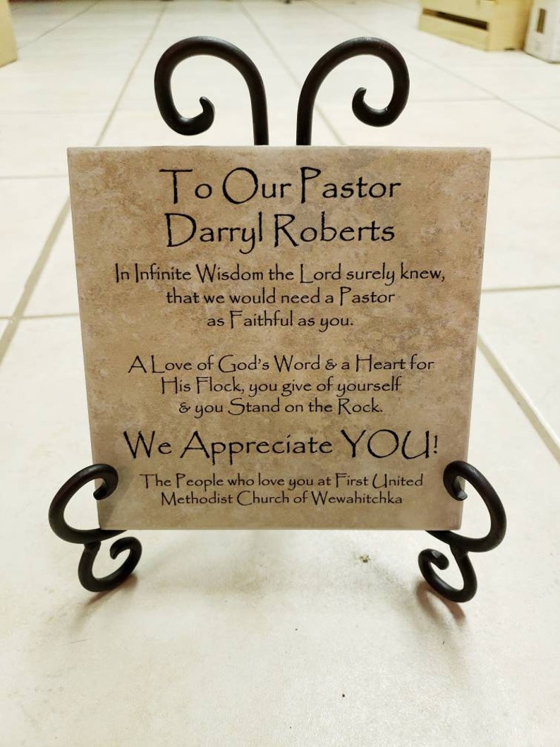 6x6 Thin Tile Plaque Pastor Appreciation gift Art Decor Etsy