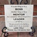6x6 Thin Tile Plaque Bosses Day gift Boss Day gift Retirement Gift office Art Decor great mentor True Leader Present from group of coworkers 