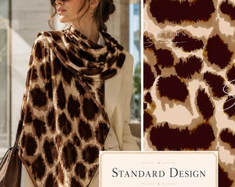 Nahtloses Leopardenmuster | Braunes Stoffdesign mit Tiermotiv (Digitaler Download)