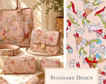 Nahtloses Ornamentalmuster mit Blumen | Barocker botanischer Stoffdruck | Oberflächenmusterdesign | Digitaler Download
