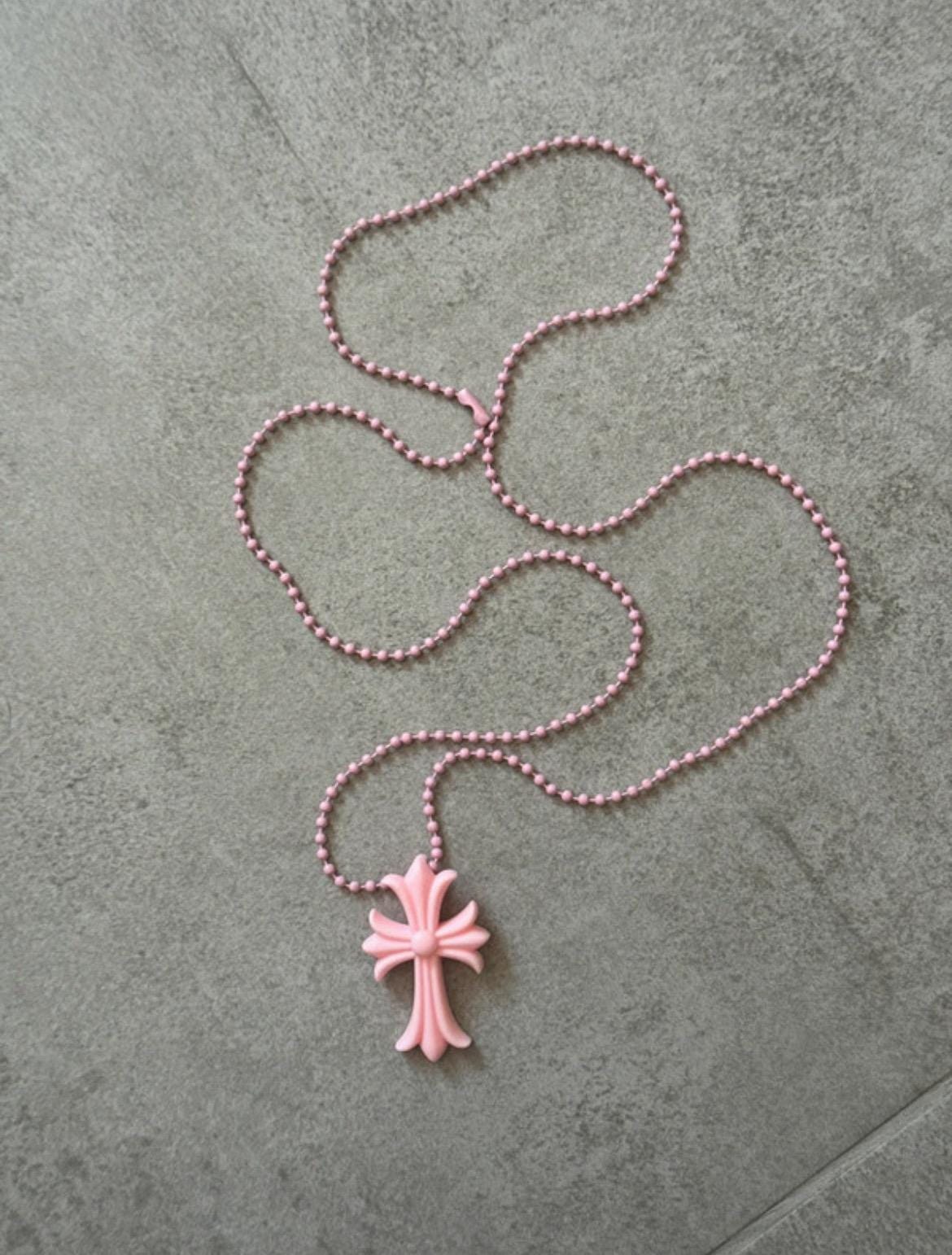 Chrome Hearts Necklace Pink - Etsy