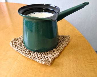 Hemp Cannabis Potholder Coaster hemp Potholder coaster placemat kitchen decoration wabisabi hygge japandi natural style