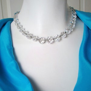 VINTAGE CRYSTAL NECKLACE 1950s Austrian cut crystals Chocker image 3