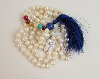 Necklace/ Pearls/Semi-Precious Stones Lapis/Turquoise /Carnelian