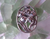 Broach Art Nouveau silver Floral Pin Hat Pin vintage jewelry
