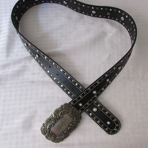 BELT BLACK Western wide Cowboy big buckle