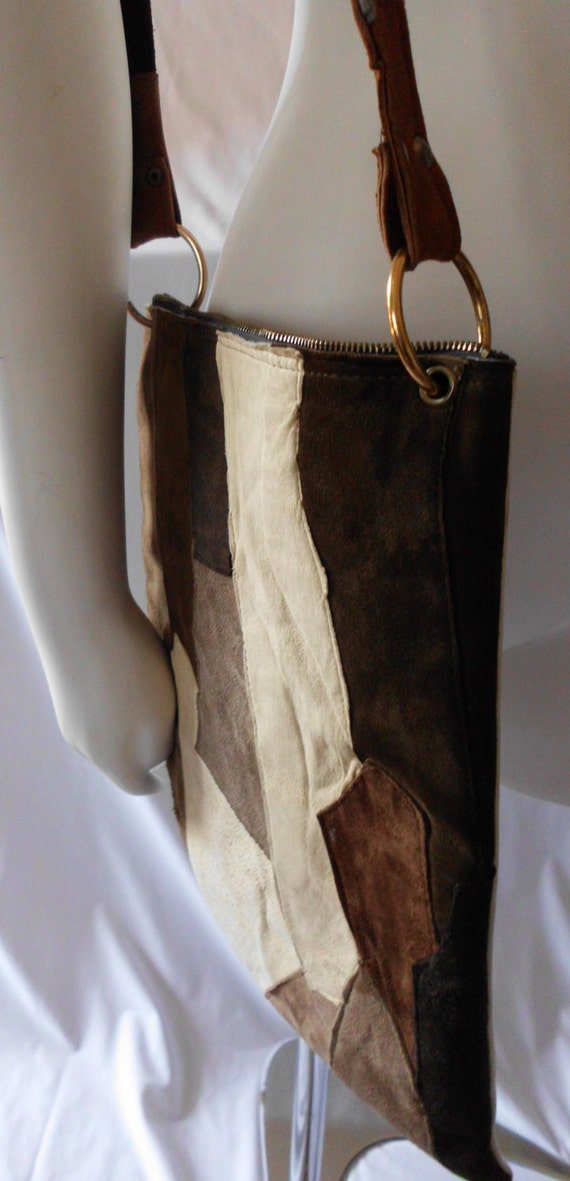 1960s  MOD all LEATHER  and Suede  PURSE - image 5