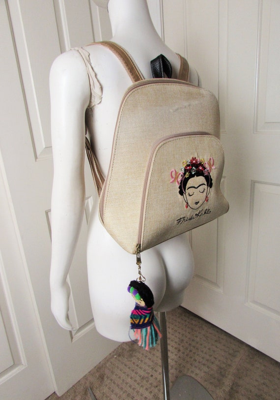 BACKPACK FRIDA KAHLO Embroidered Made in Mexico new o… Gem