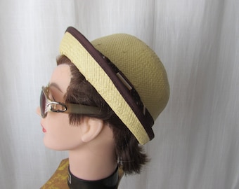 HAT Goorin Bros.  Straw wide band hip hop retro Derby