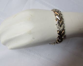 Vintage Trafari Bracelet Rhinestones goldtone over silverwash