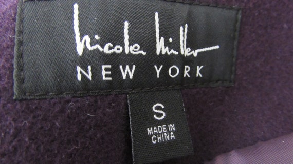 JACKET COAT WOOL Purple Nicole Miller designer - image 2