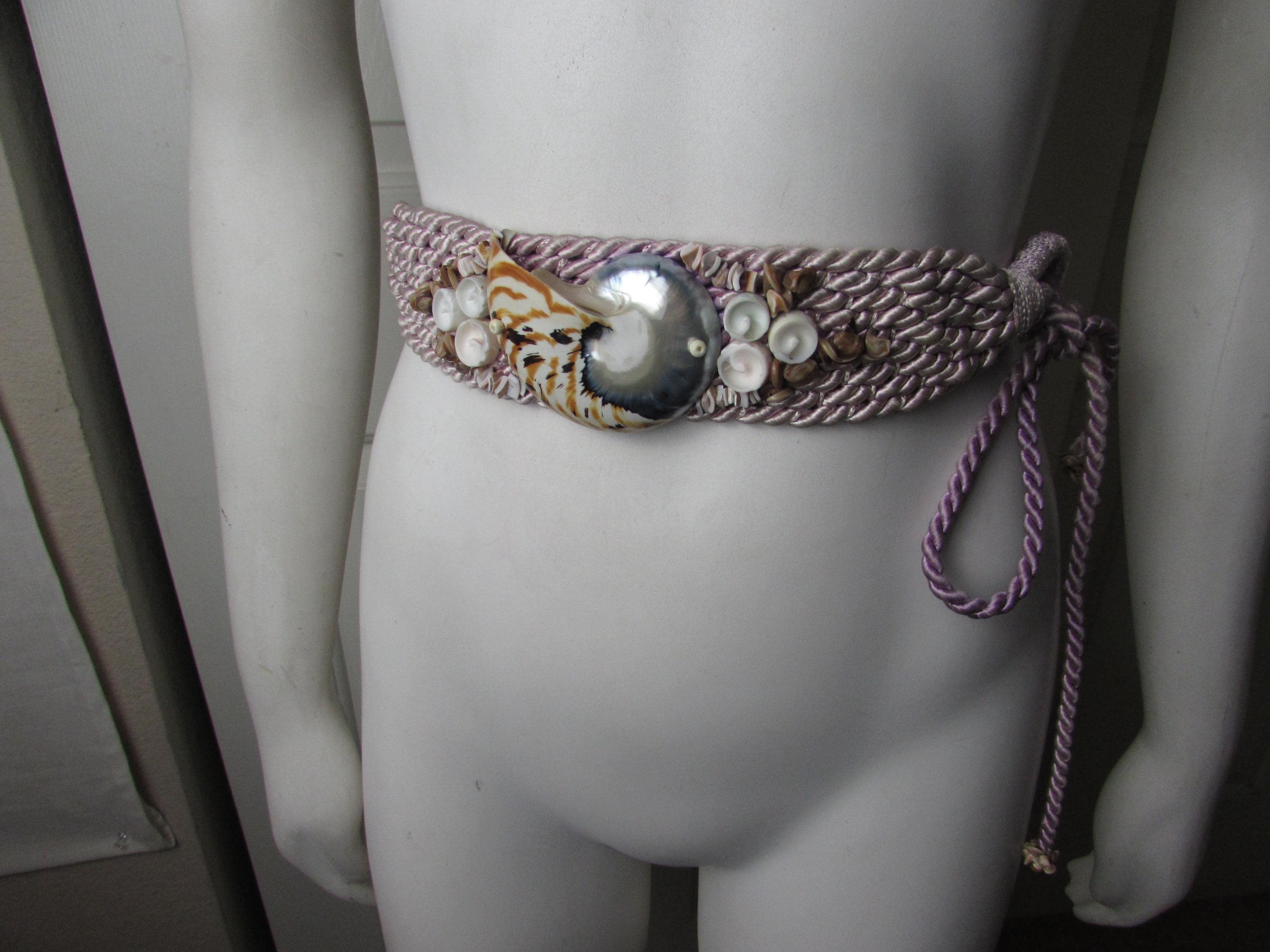 Vintage Art Deco Silver Scallop Seashell Scale Stretch Belt Statement Elastic Scallop Shell Belt - Etsy main image 4