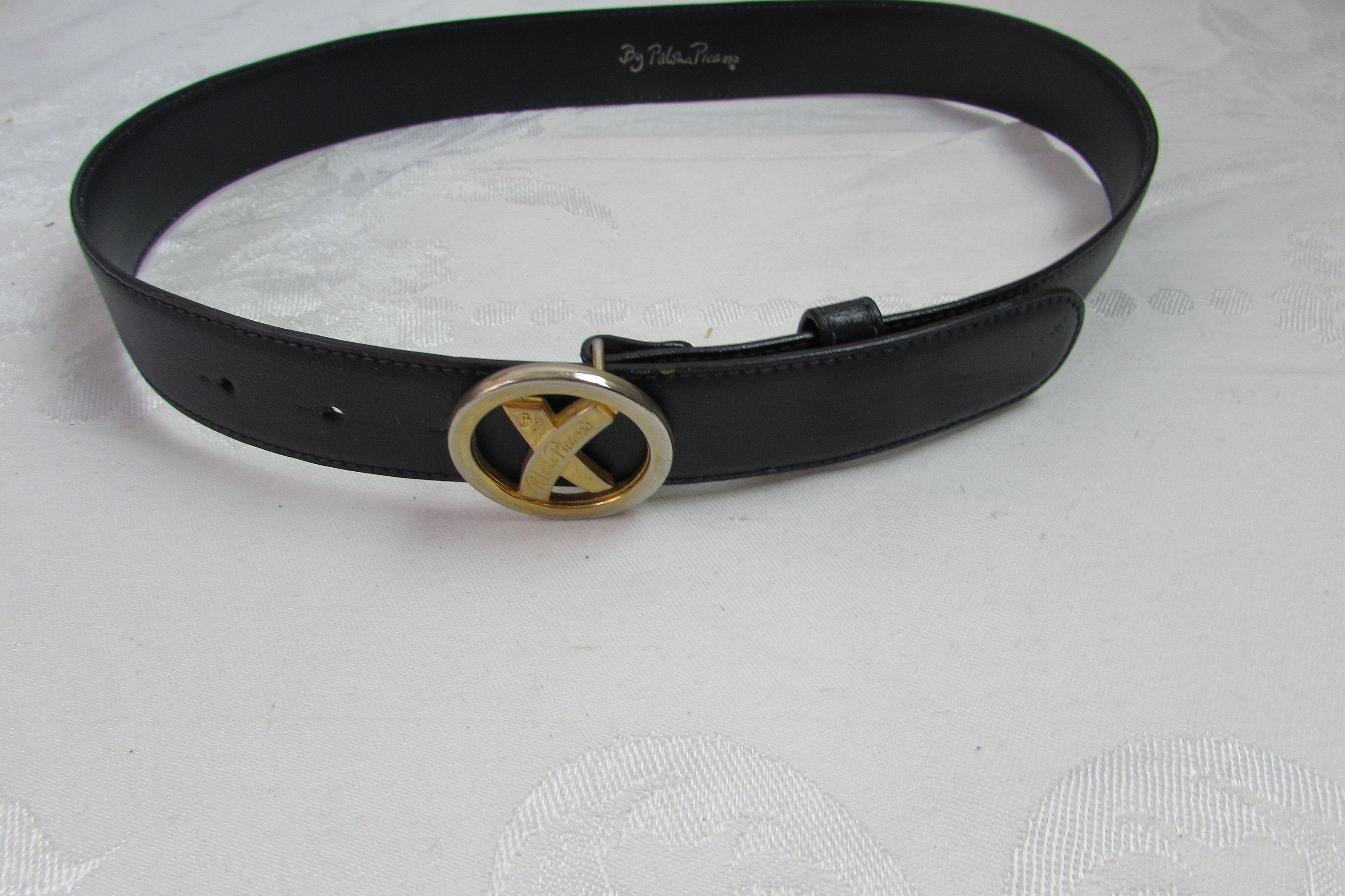 Paloma Picasso WOMANS LEATHER BELT Dark Blue - Etsy display picture 2