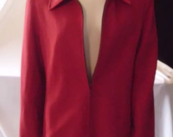 Vintage RED WOOL Zip-Up Jacket Sz. 12