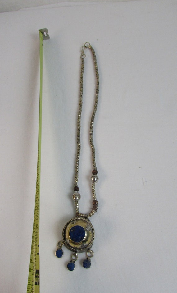 Silver and Lapis Necklace 1960s Pakistani or Afgh… - image 3