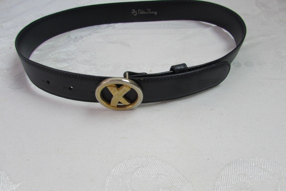 Paloma Picasso WOMANS LEATHER BELT Dark Blue - Etsy display picture 2