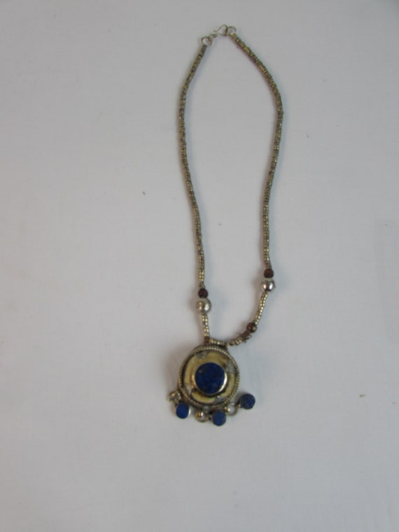 Silver and Lapis Necklace 1960s Pakistani or Afgh… - image 4