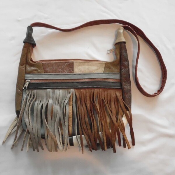 All LEATHER BOHO PURSE Shoulder Brown/ Beige/ Grey/Tan