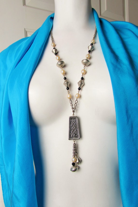 Lot De Bijoux Vintage - Sautoirs Et Chaînes Rétro En Métal Argenté