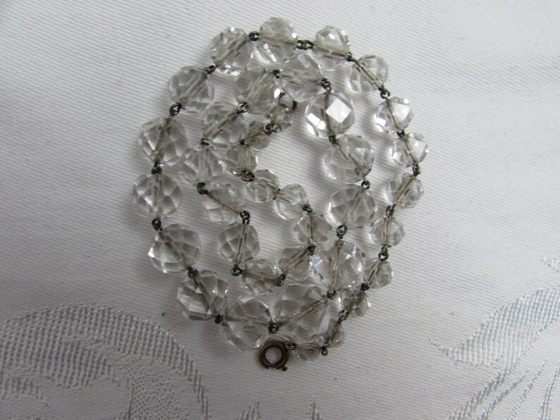 VINTAGE CRYSTAL NECKLACE 1950s Austrian cut crystals Chocker image 7