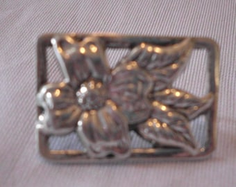 Victorian Sterling Silver Floral Brooch