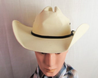 Small Western Cowboy Canvas  Hat Hard/Shaped/  Elastic Sweat band Cody James brand