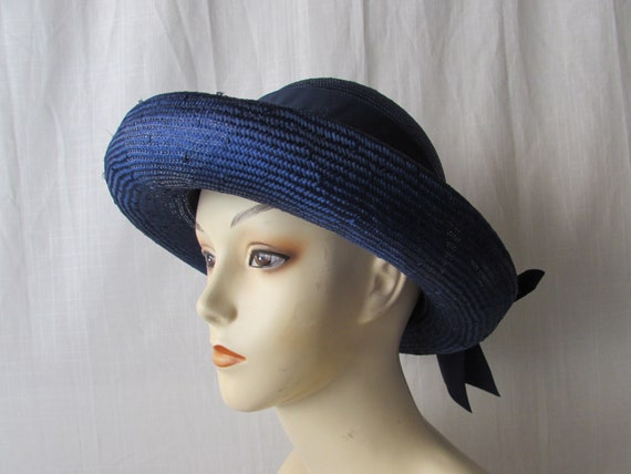 Blue Straw Hat Fashion Forward New Old Stock Nordstroms BETMAR | Etsy
