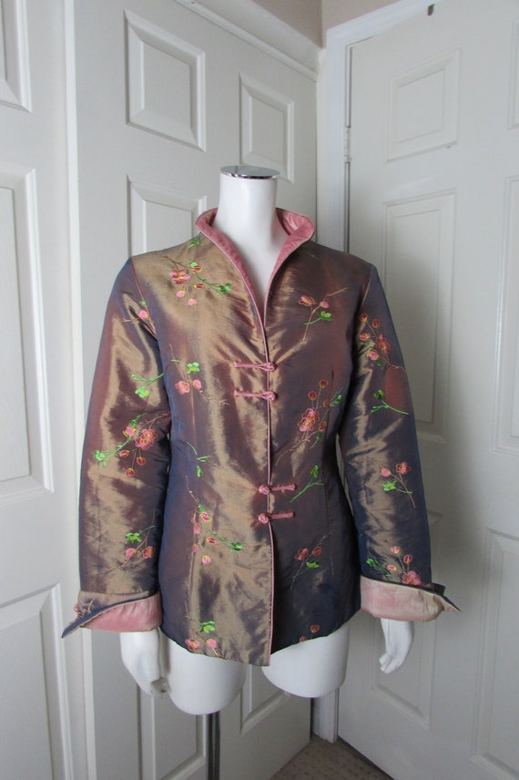 Asian Inspired Jacket reversible Frog buttons fash