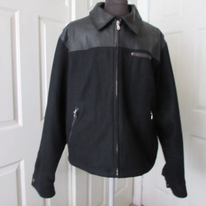 Jacket XXL HARLEY DAVIDSON Leather and  wool  heavy warm Clean motorcycle winter