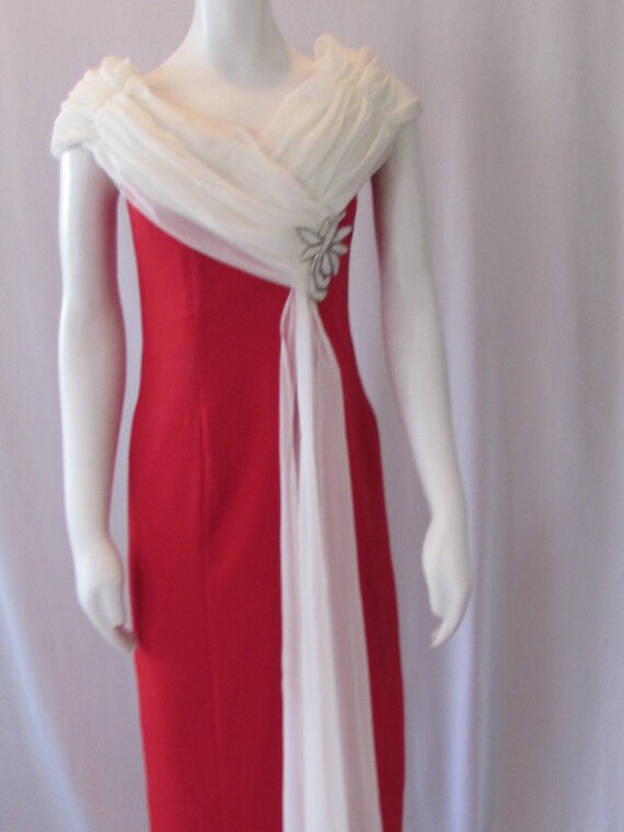 Vintage 70's formal long red dress made in USA