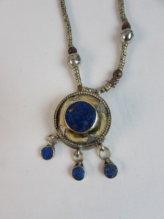 Silver and Lapis Necklace 1960s Pakistani or Afgh… - image 6