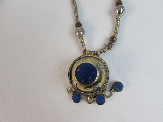 Silver and Lapis Necklace 1960s Pakistani or Afgh… - image 5