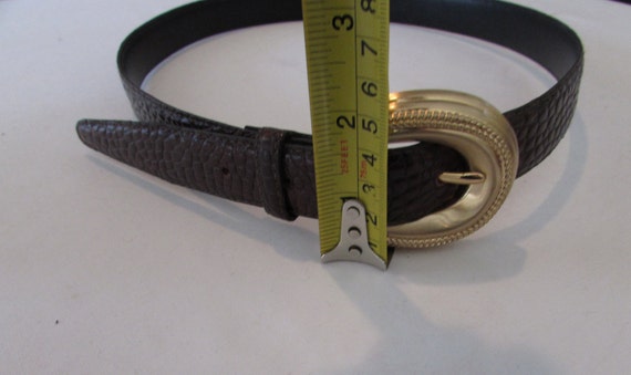 Leather Belt Gold Buckle - image 5