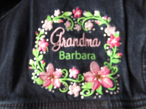 Personalize Jean Jacket GRANDMA BARBARA size XL  … - image 3