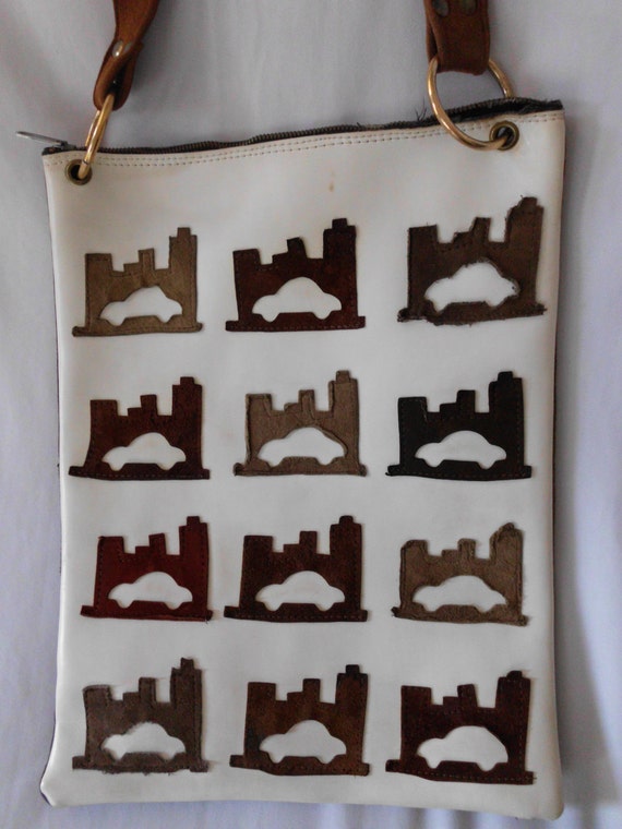 1960s  MOD all LEATHER  and Suede  PURSE - image 1