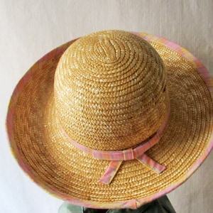 HAT STRAW Summer Beach outdoor Church Photo shoot retro Easter Hat  Sun bonnet
