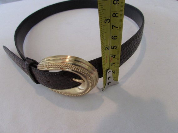 Leather Belt Gold Buckle - image 2