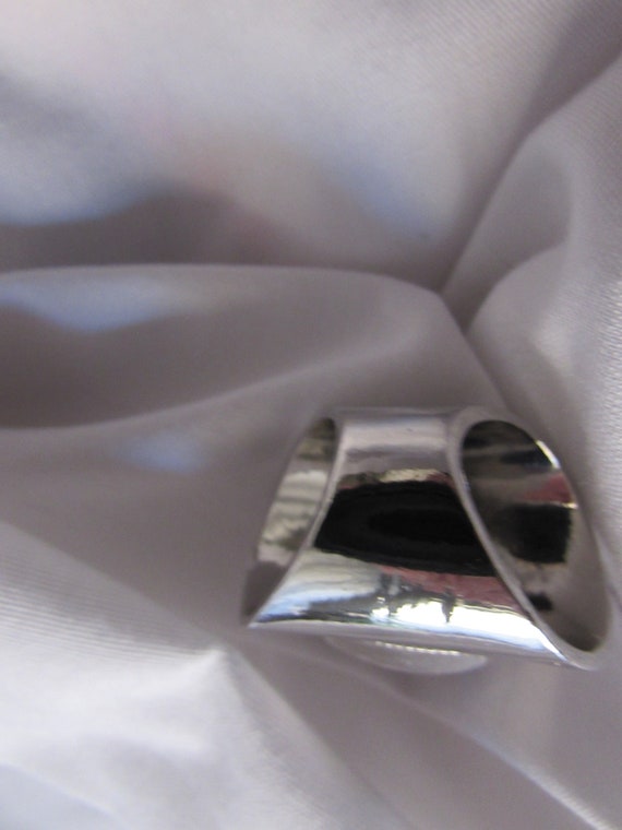 RING Large Statement Ring size 7 Boho fun silver … - image 7