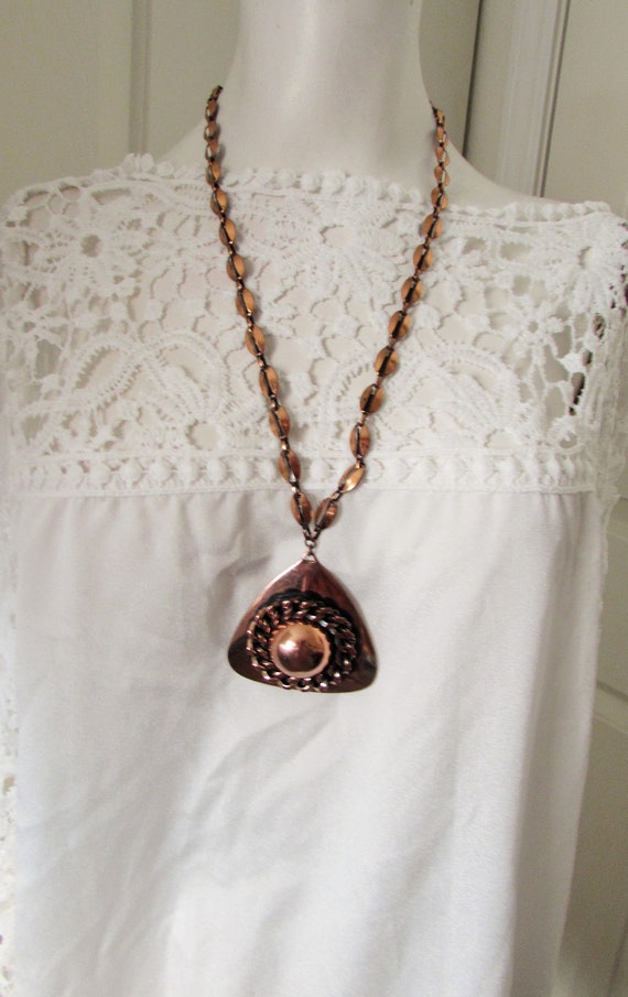 NECKLACE Copper Chain Necklace  Pendant Statement 