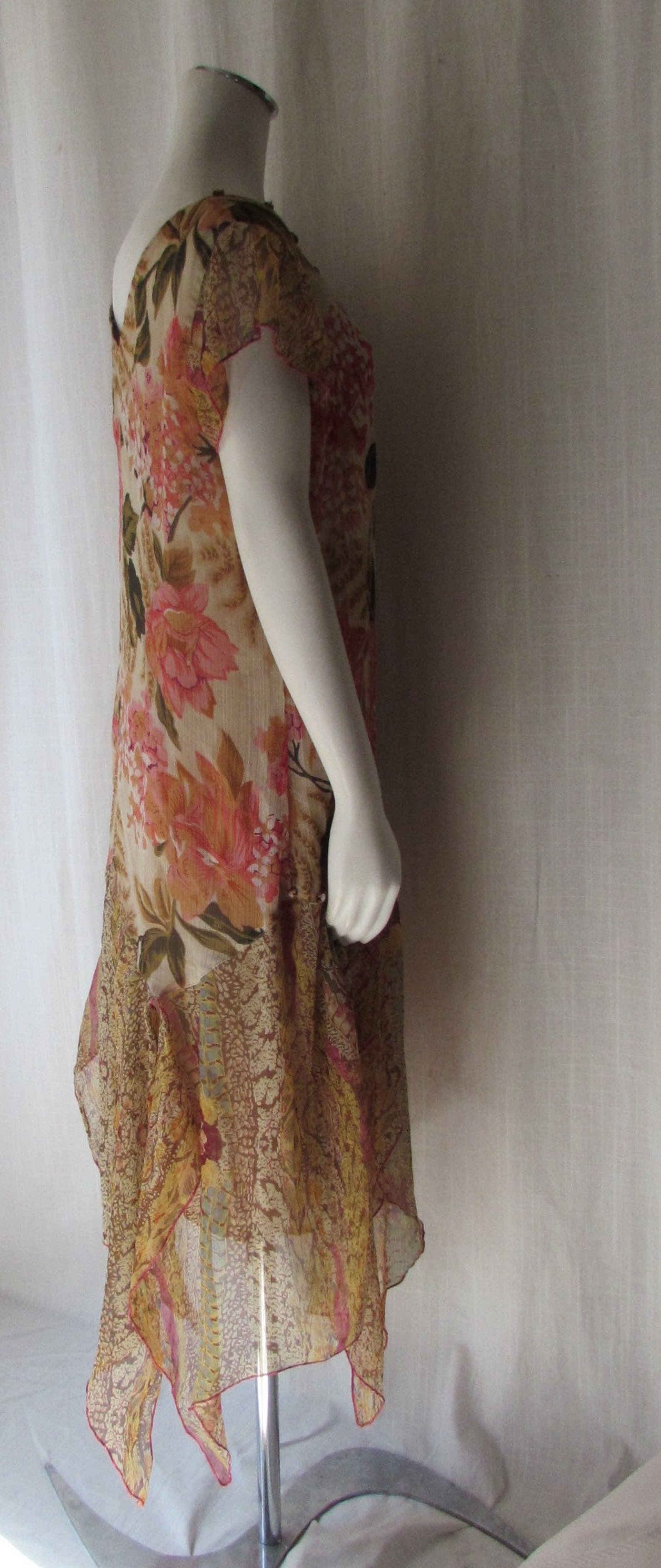 DRESS Long Lightweight Handkerchief Hem Boho High Fashion Fall - Etsy