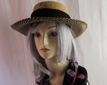 WOMANS PANAMA Straw Hat made in  the USA  by Fiesta/ Phoenix Arizona