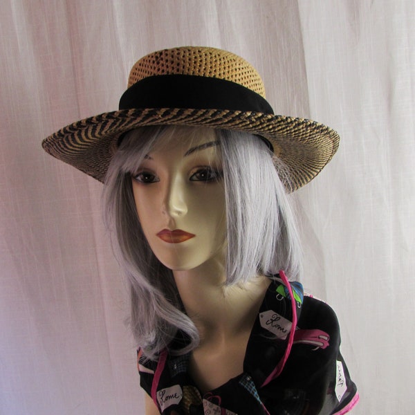 WOMANS PANAMA Straw Hat made in  the USA  by Fiesta/ Phoenix Arizona