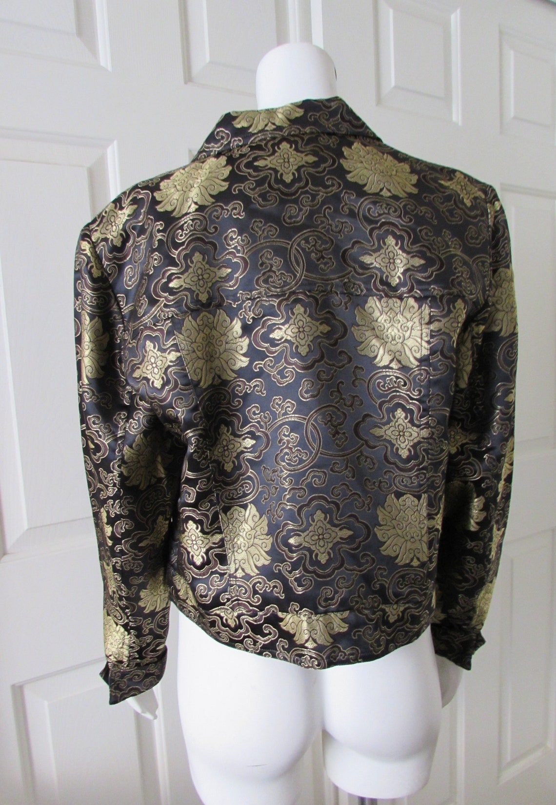 Blazer Asian Inspired Womans Jacket Gold Black Size 14 - Etsy