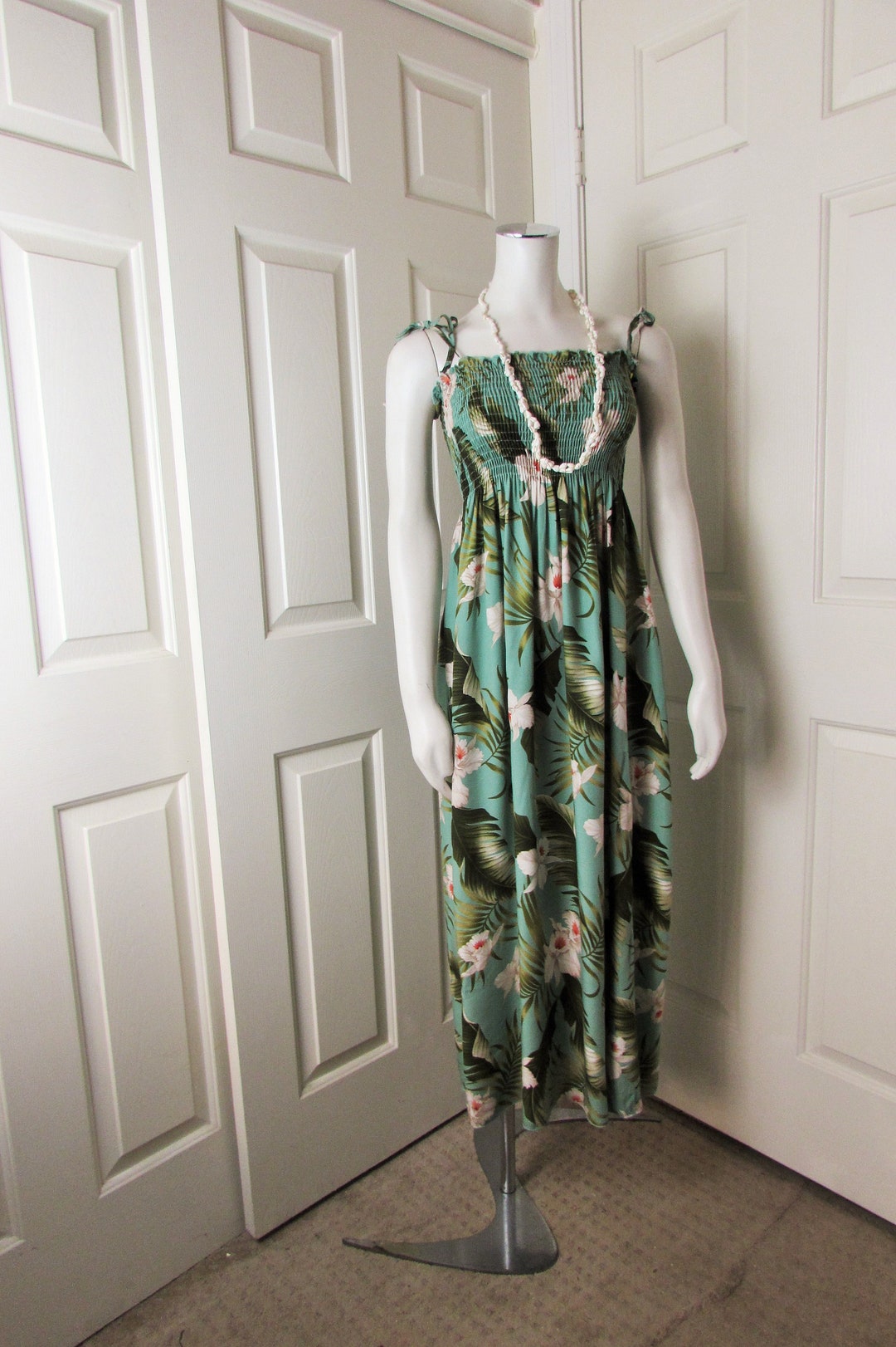 Vintage 70s Royal Hawaiian Maxi Dress Hibiscus and Palm Leaf Print - Etsy