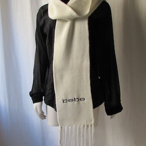 BeBe Winter Scarf/wrap  White knit soft acrylic authentic warm winter high fashion