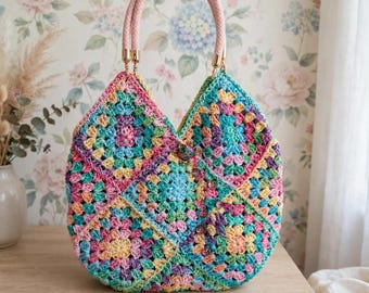 Love handmade crocheted bag, with free shipping